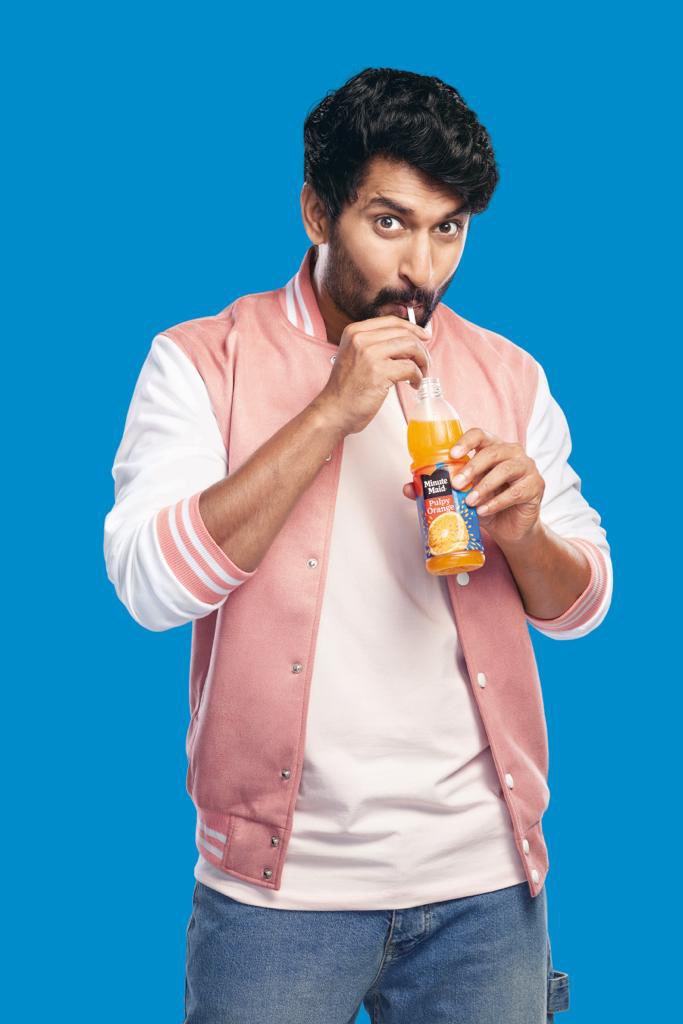 nfa_hyd's tweet photo. Feel the PULP in a NATURAL WAY ๐งก๐
Our @NameisNani as the Brand Ambassador for @MinuteMaidIndia in their Latest TVC ๐
#HowDoYouPulpIt #MinuteMaidPulpyOrange
#Nani #HiNanna #Nani30 https://t.co/WpMB3nuaCh