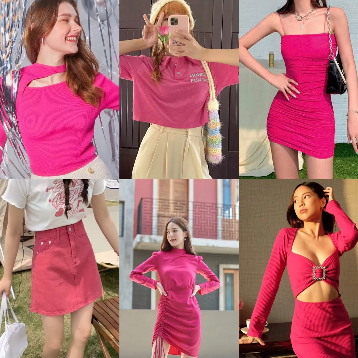 เธรดรวม เสื้อผ้า เดรส สีชมพูสไตล์บาร์บี้🧸💞