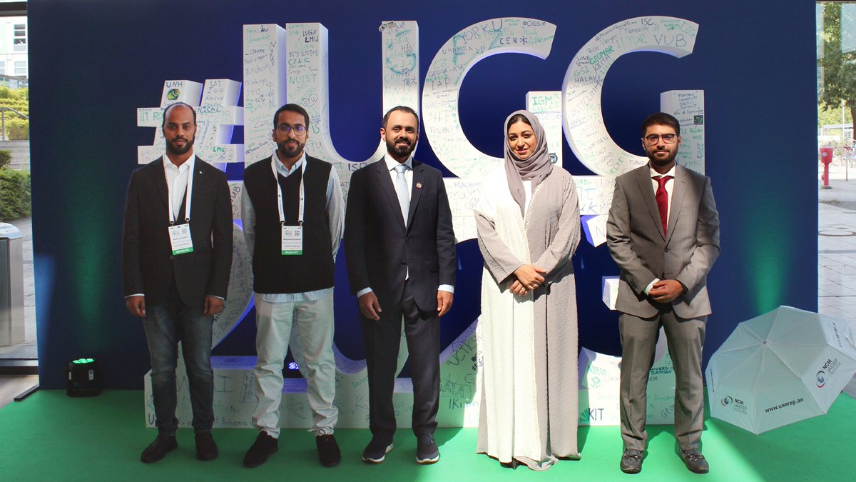 UAEREP's tweet photo. A group photo of the dedicated team from the #UAE National Center of Meteorology #NCM who participated in the 28th International Union of Geodesy and Geophysics #IUGG General Assembly in #Berlin, 2023. https://t.co/hPuPchUM6m