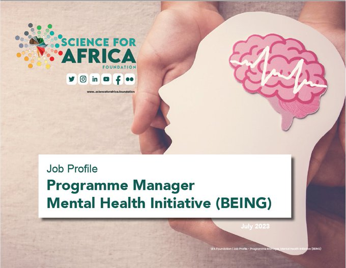 📢 #mentalhealthopportunity announcement @SciforAfrica have 2 vacancies: 1. Programme Manager Mental Health Initiative (BEING) 📅Application deadline: Monday 24th July 2023 🚩Link: mhinnovation.net/forums/vacanci……