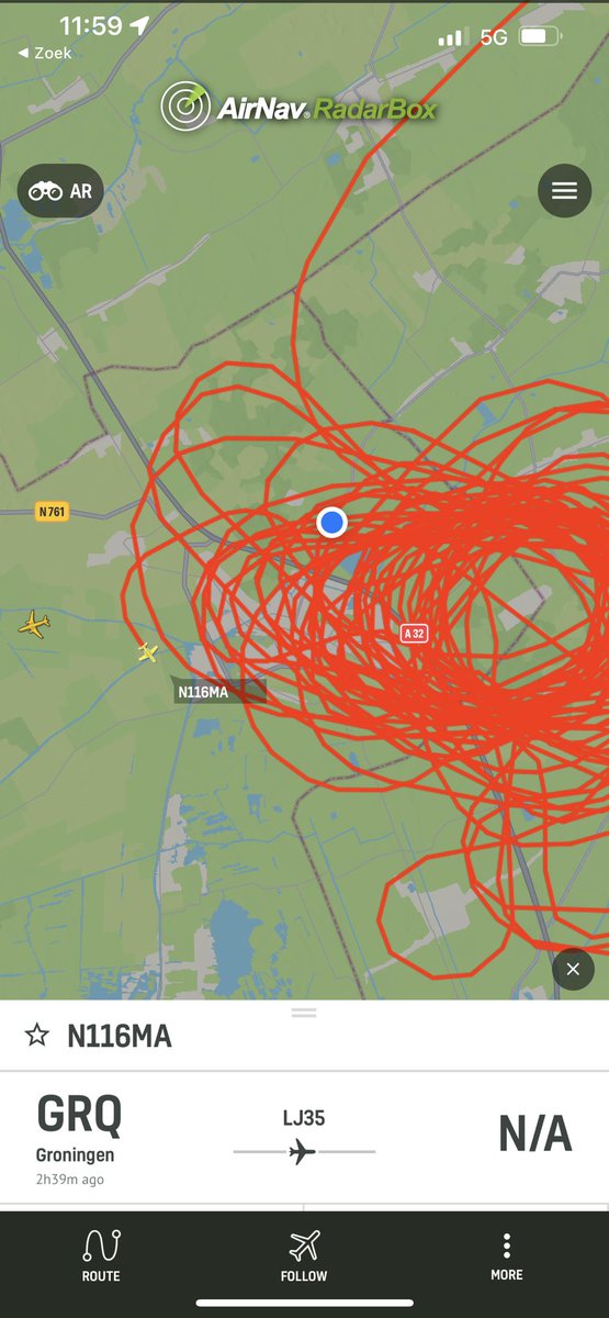 jdverolme's tweet image. #N116MA is er maar druk mee. Gelukkig 800 meter hoog zodat mijn drone werk door kan gaan. #flightradar #radarbox