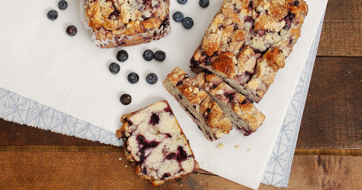 BreadsmithGRF's tweet photo. Savor the taste of perfection with every bite! Our pie bread is made with plump blueberries gently rolled into our Country Buttertop dough and topped with a crunchy streusel.  

#mkebreadsmith #blueberrydelight #artisanbreads https://t.co/quRe3D5I7p