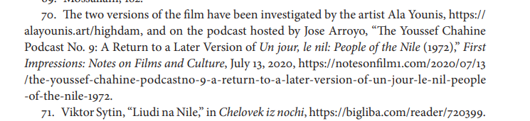ChahinePodcast's tweet photo. New book "World Socialist Cinema" by Masha Salazkina  includes a fascinating discussion of Chahine's "Un Jour, le Nil", and cites our discussion on the two versions which we are very pleased was helpful. https://t.co/RrNuLQYkXn