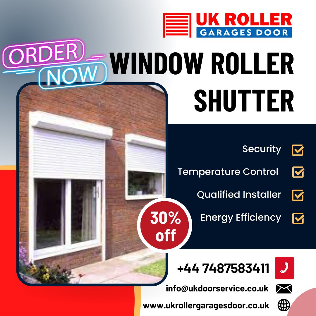 ukrollerdoor's tweet photo. Enhance privacy and control light with Window Roller Shutters! Avail an incredible 30% off - call us now to add elegance to your home: +44 7487583411
Website: https://t.co/jn3nWFtCAg
Google My Business: https://t.co/R1dorLkdE3
#ukrollergaragesdoor #windowshutter #GarageDoors https://t.co/JDIAKB8MLS