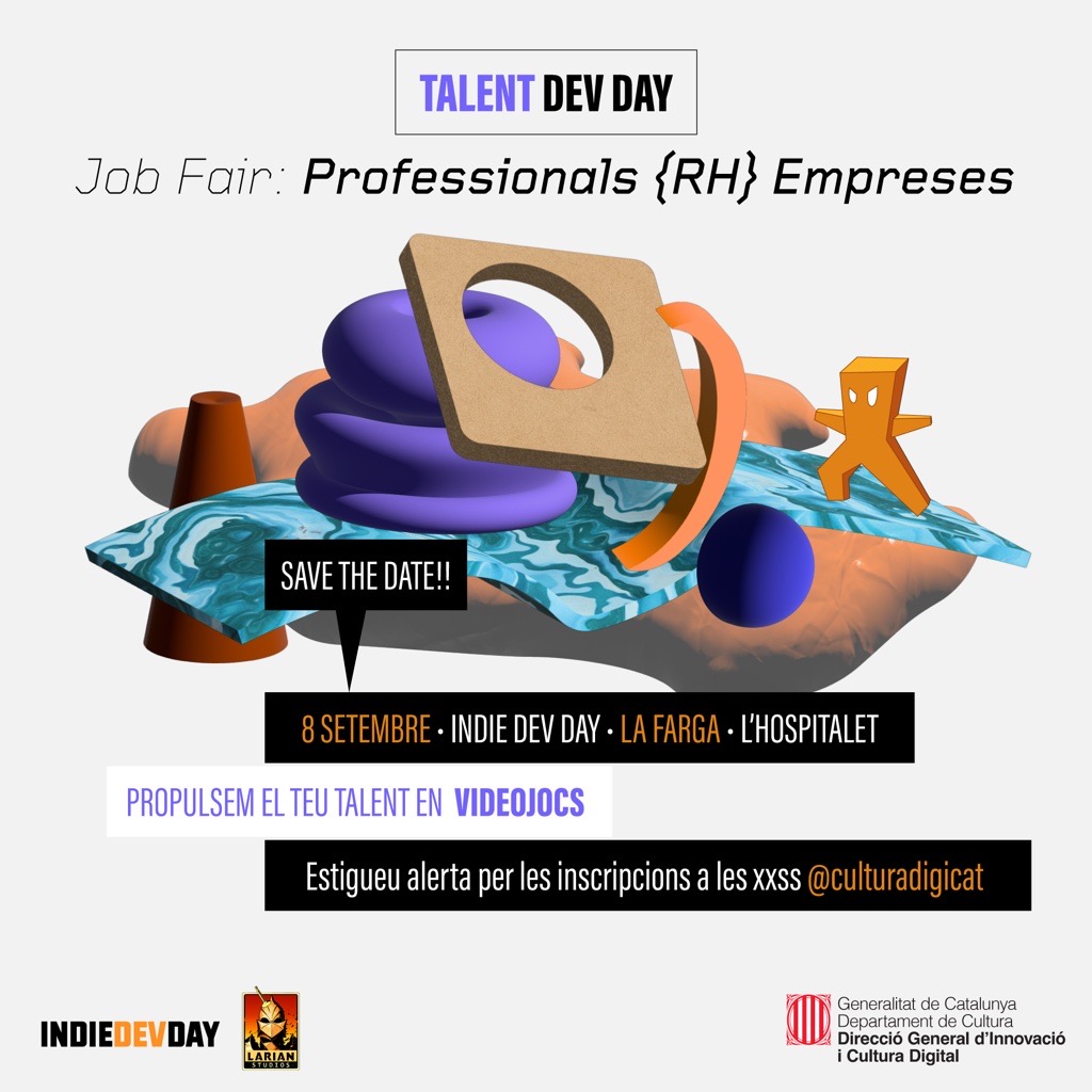 🔊<a href="/culturadigicat/">Cultura Digital</a> col·labora amb l'<a href="/IndieDevDay/">IndieDevDay</a> en el TALENT DEV DAY, una trobada entre empreses de videojocs que busquen talent i joves estudiants i/o  que busquen oportunitats laboral. 
Avui obrim la convocatòria d’inscripció de persones candidates↩️
tuit.cat/GHz5U