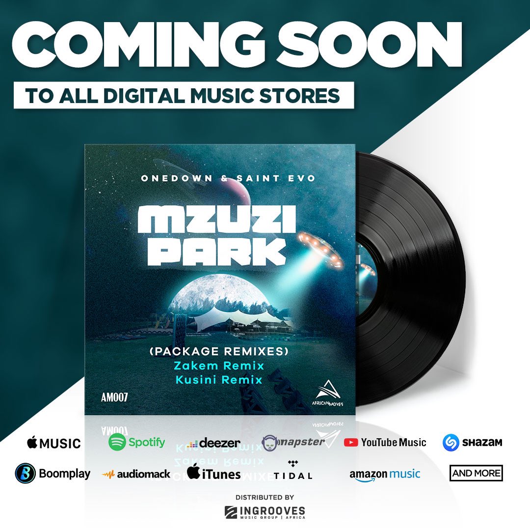 New Music drops 28th July
@OneDownLIVE & @SaintEvoMusic -Mzuzi Park (Package Remixes) by @Zakem from Morocco 🇲🇦 & @iamkusini from South Africa 🇿🇦 
Pre-save link:
ingroovesafrica.lnk.to/MzuziParkAr
Distribution by @AfricaIngrooves 

#NewMusic #Afrohouse #afrotech #africa