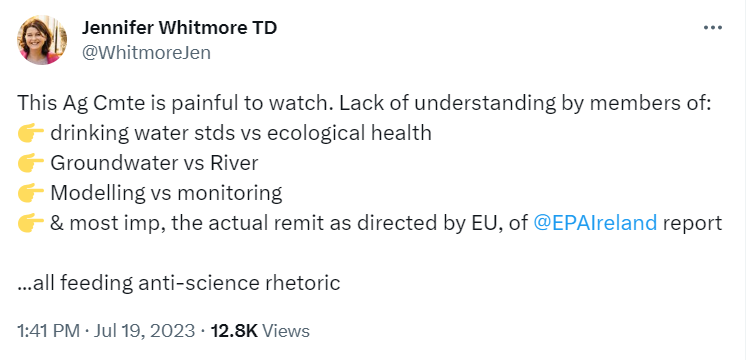 timlombard13's tweet photo. Ah now, all Oireachtas members can attend Committee &amp; contribute. Fair play to @stevensgreen1 for doing just that &amp; for his contribution. No @SocDems member turned up to engage with @EPAIreland &amp; @IFAmedia on the most pressing issue facing farming families. Says it all really. https://t.co/oTHiaoNvPO