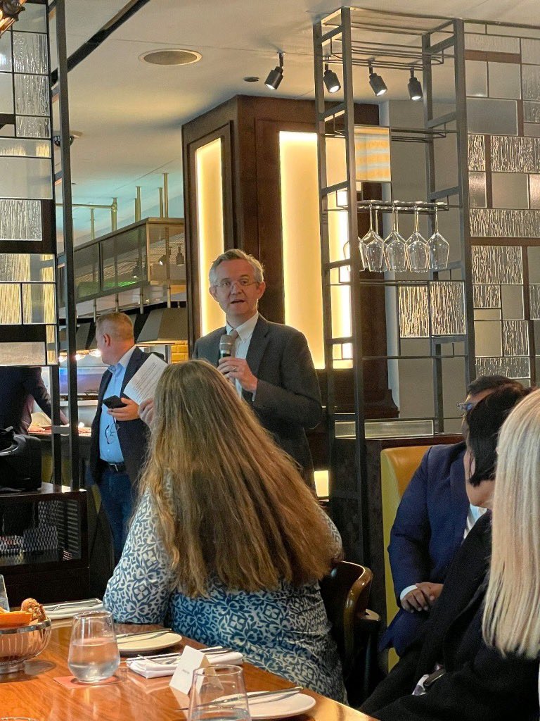 ProfChesterman's tweet photo. Wonderful to be at the @PrivacyPros #APF23 & a great discussion with @Asia_AIC at Bread St Kitchen. (Interesting new way to keep speeches short: knowing you are keeping participants from lunch – and that @GordonRamsay might appear at any moment to tell you to f*** off and eat!) https://t.co/pZWaTPInXY