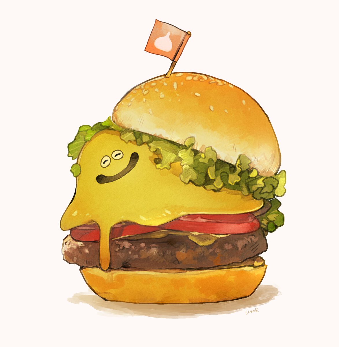 no humans food lettuce white background burger food focus flag  illustration images