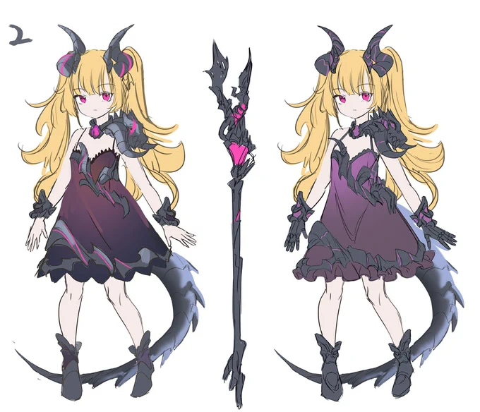 先日描いたNobeta DLCスキンの初期設定 #littlewitchnobeta
