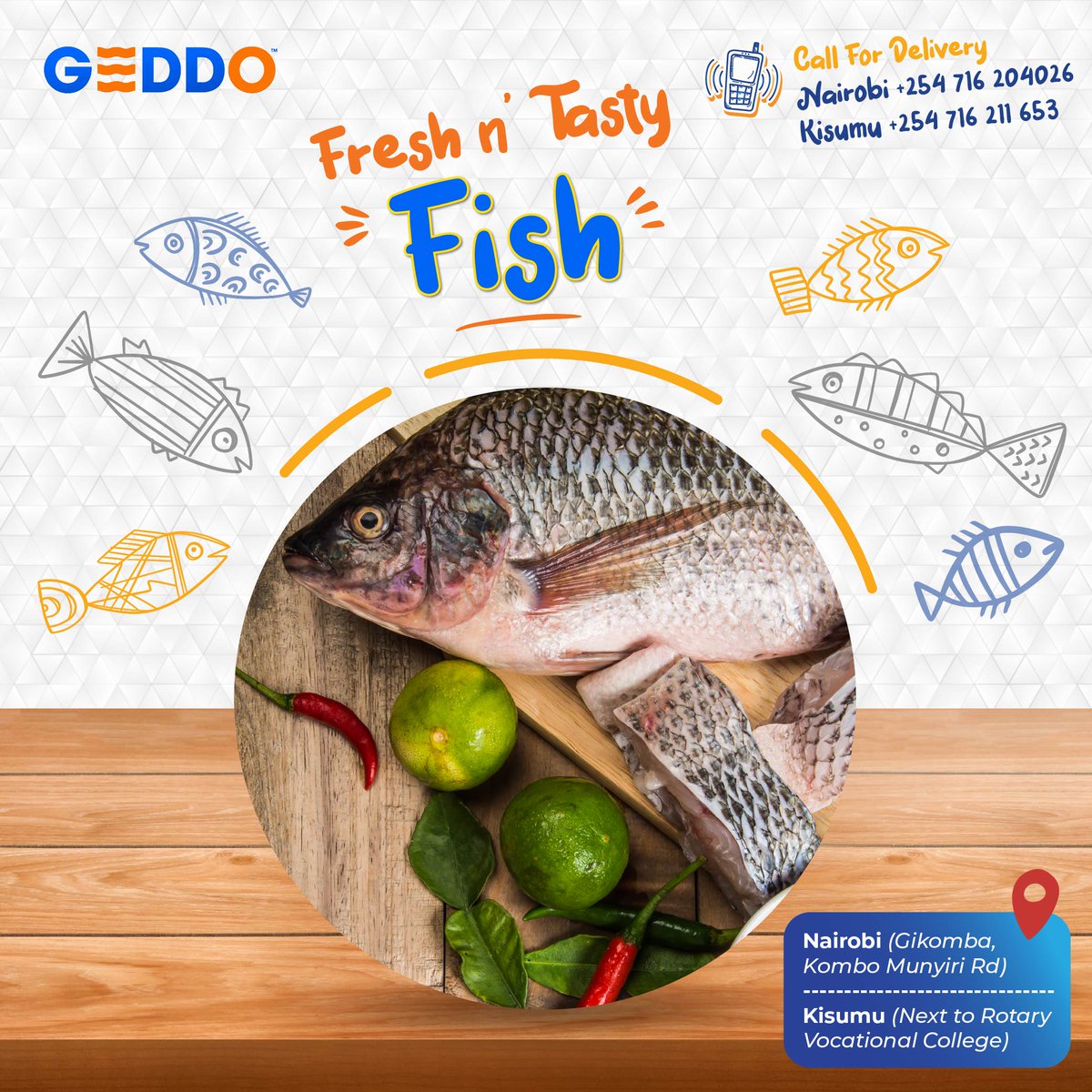 GEDDOFreshFish's tweet photo. Freshly farmed Fish 🐟 from Lake Victoria 🌊

✨ Fresh &amp; 😋 Tasty 🐟 Tilapia! 💙

📍Nairobi (Gikomba, Kombo Munyiri Rd) +254 716 204026

📍Kisumu (Next to Rotary Vocational College) +254 716 211653 https://t.co/Y10WfaoYZF