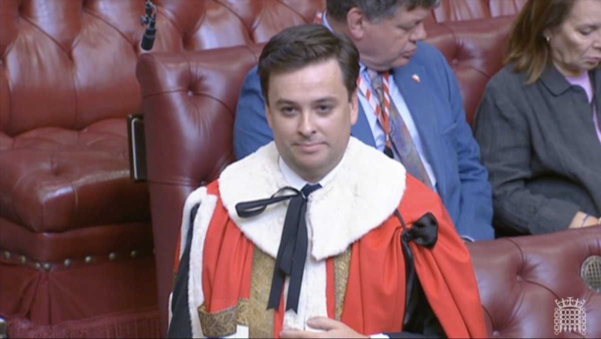 AdamBienkov's tweet image. Boris Johnson's 31-year-old spokesman Ross Kempsell is formally introduced to the House of Lords, where he will hold a life peerage