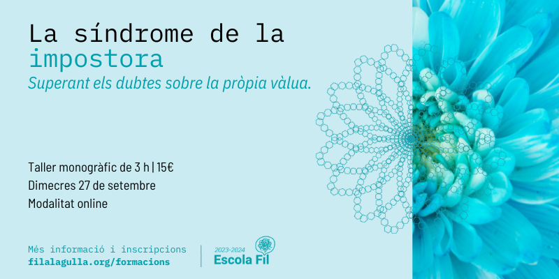 Filalagullacoop's tweet photo. 📢Sents la síndrome de la impostora? 
🌸 Apunta't a aquest taller de setembre per revisar en comú quines són les creences que ens limiten a l'hora d'exercir el nostre lideratge ⬇️
Amb Núria Danés Darnell
https://t.co/4lKIin5q6X https://t.co/rAKacIg0He