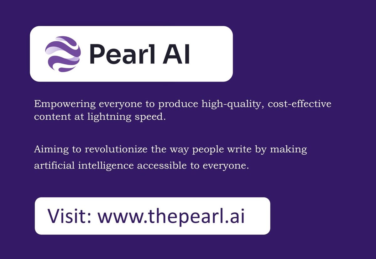 Missblx's tweet photo. Rise above the masses with a revolutionlized way of writing using AI. 

@ThePearlAI is your go to AI for creative and effective content, visit us on https://t.co/huueZwKqqZ 

#ThePearlAI https://t.co/j73LWqypb0
