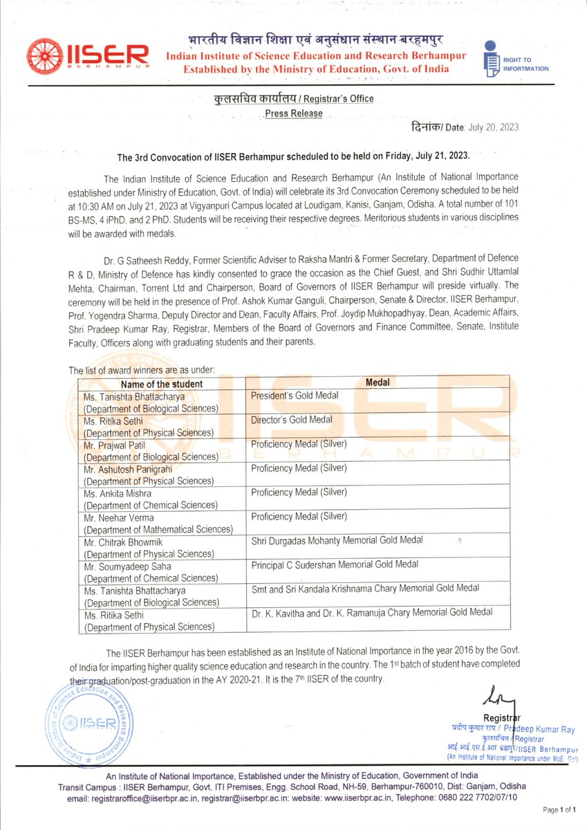 IISER Berhampur tweet media