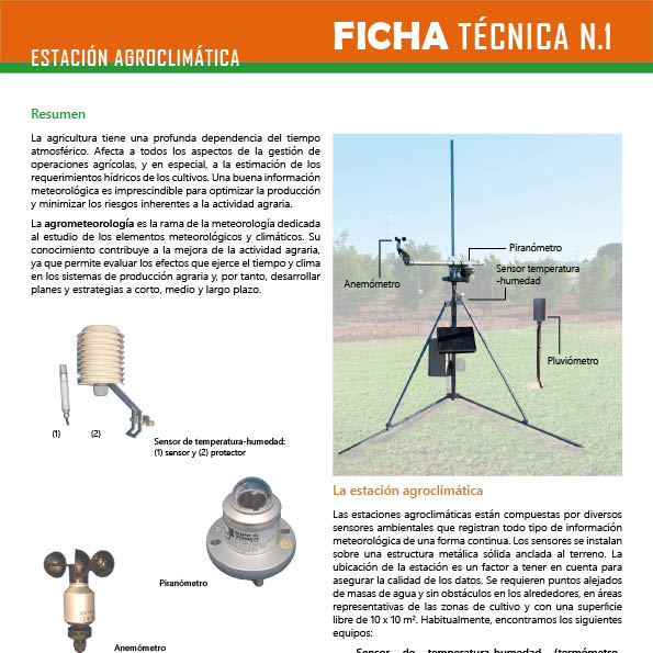 IviaRiegos's tweet photo. La ola de calor 🔥🌡️nos recuerda la importancia de las estaciones agroclimáticas para el cálculo del riego💦. Desde @GVAivia hemos creado una #FichaTécnica sobre las estaciones agroclimáticas, que está disponible en https://t.co/dVhs5ipTv2 #TransferenciaReal https://t.co/IY23sHtlCL