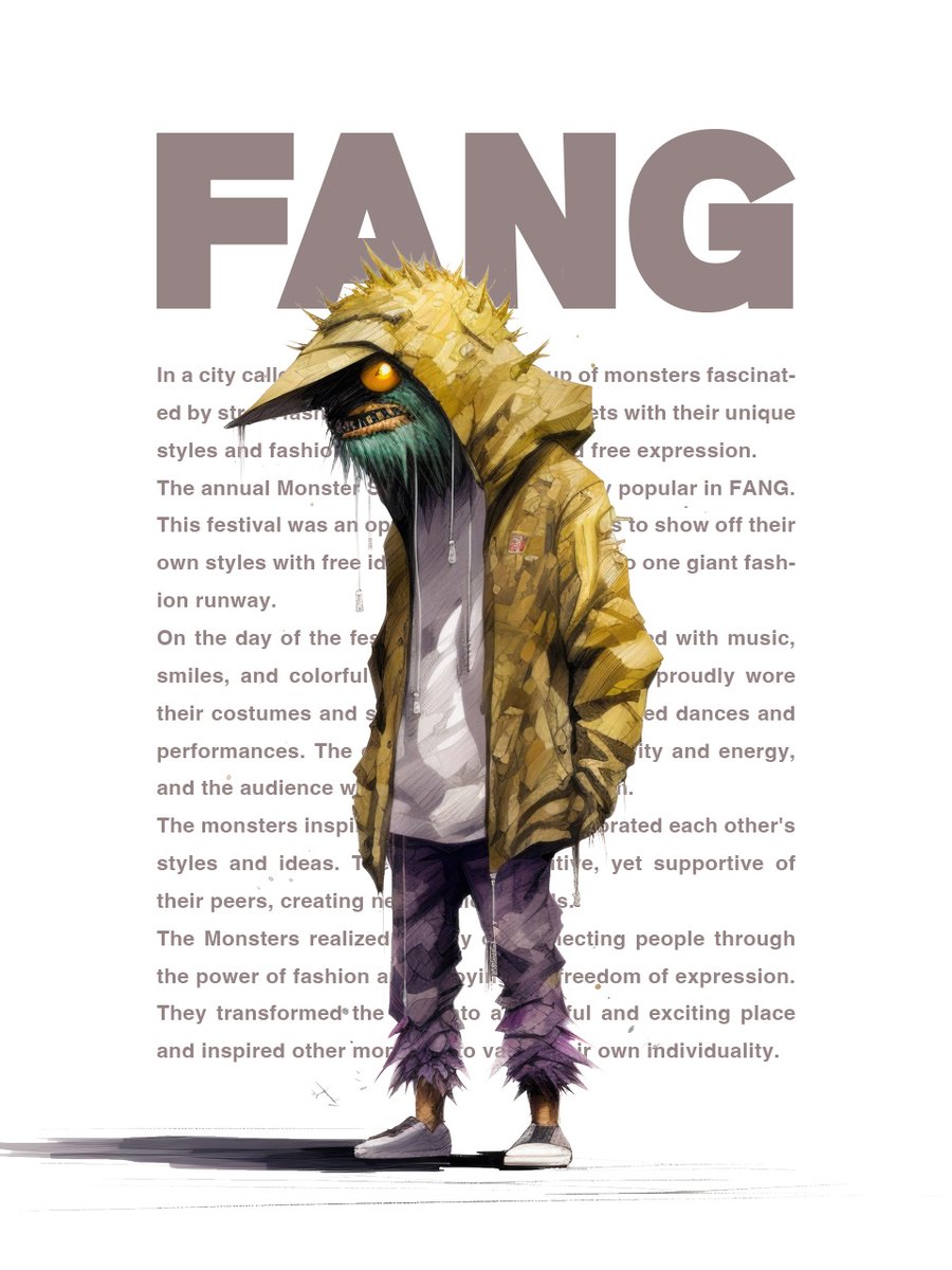 FANG_NFT's tweet photo. FANG #29  
#nft #nftjapan #nfts #nftart #nftartist #nftcollector #fashion #streetfashion #monster #opensea #crypto #fang #tokyo #japan #digitalart https://t.co/HEgtvGMmPJ