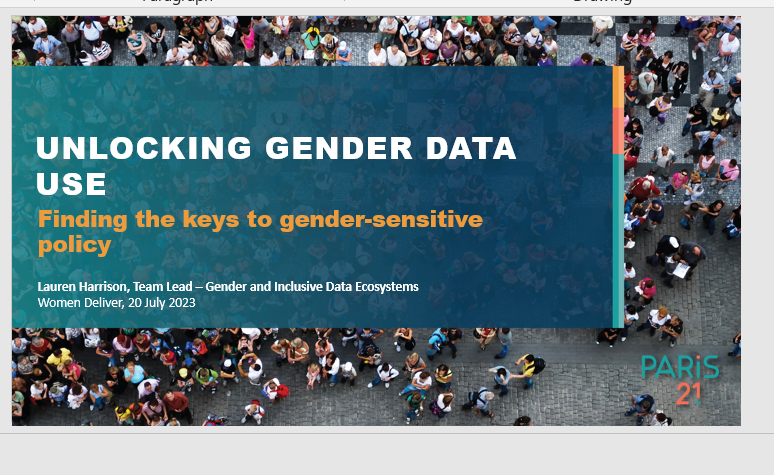 Happening Now: @ContactPARIS21 in collaboration with GMO is conducting a sideline in #WD2023 on 'unlocking #GenderData: keys to gender-sensitive policy for gender-inclusive societies ' This event is taking place in Kigali Convention Centre Room MH 3.1