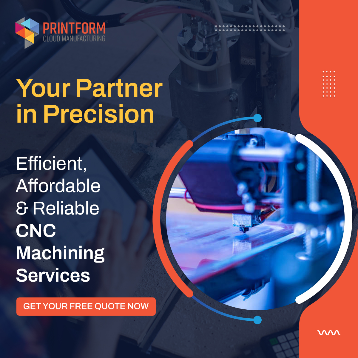 printformtech's tweet image. Unleash precision with Printform's CNC Machining services. Unlock your design's potential with cost-effective solutions. Shape the future of manufacturing today!

Learn more at printform.com/parts/cnc-mach….
