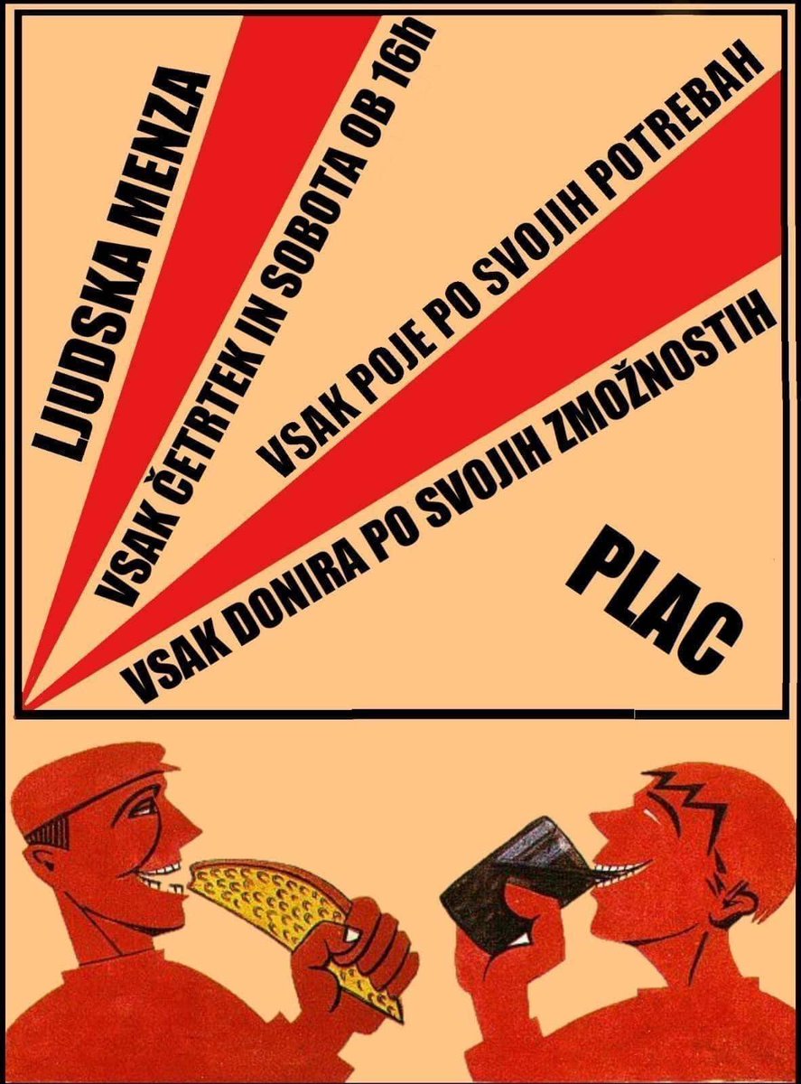avtonomniPLAC's tweet photo. Danes na meniju ljudske menze:
- tople murke🥒
- lečin hashe🥘
- ringlo kompot 🍒
#AvtonomniPlac #PlacLJ https://t.co/vM4mTDAqWL