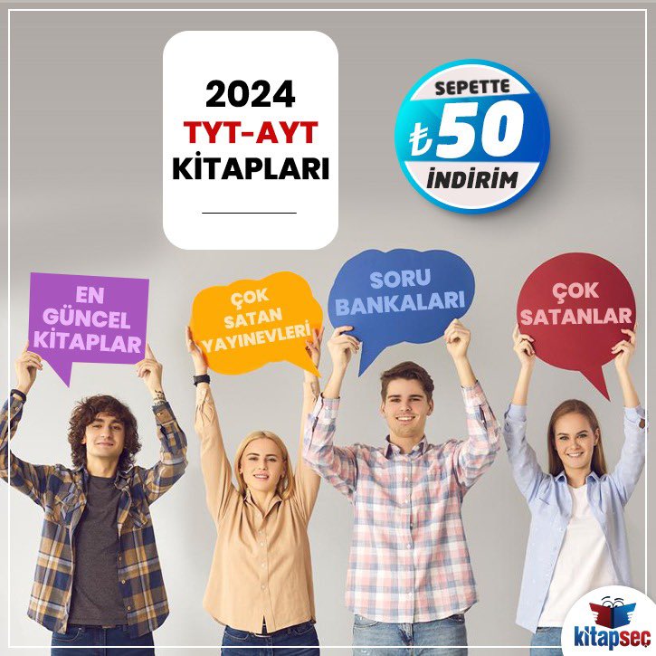 KitapSec's tweet image. 📚2024 Tyt - Ayt Kitapları
🎁Sepette 50₺ İndirim
📖En Güncel Kitaplar
📔Çok Satan Yayınevleri
📕Çok satanlar
📝Soru Bankaları

#Tyt #Ayt #GüncelKitaplar #2024TAYFA #tyt2024 #ayt2024 #kitapseç #kitapseccom