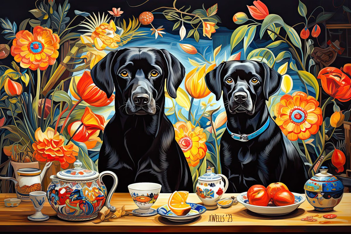 beachtv's tweet photo. Thursday's here and the sun's up, baby! #CoffeeWithWalter 07.20.2023 #Walter #WheresWalter #WalterTheDog #WaltersWorld #LabZilla #MidJourney #MidJourneyArt #MidJourneyAI #MidJourneyAiArt #JavaDog #AiArt #CoffeeDog #CoffeeWithDogs #DogsDontDoDecaf https://t.co/wkjfAmOZ3v