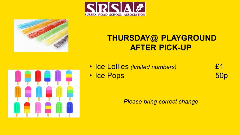 See you in the playground this afternoon. Bring your 50ps and £1 coins.