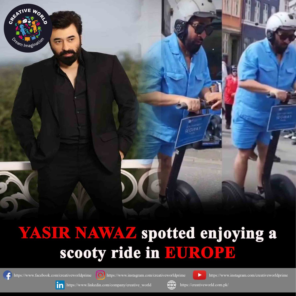 Yasir Nawaz surely knows how to make a statement as he is spotted riding a scooty in Europe during his vacation.  

#viralpost #trendingpost #news #NewsUpdate #postoftheday #YasirNawaz #riding #vacations #BarbieMovie📷 #WhatsApp #ManipurViolence