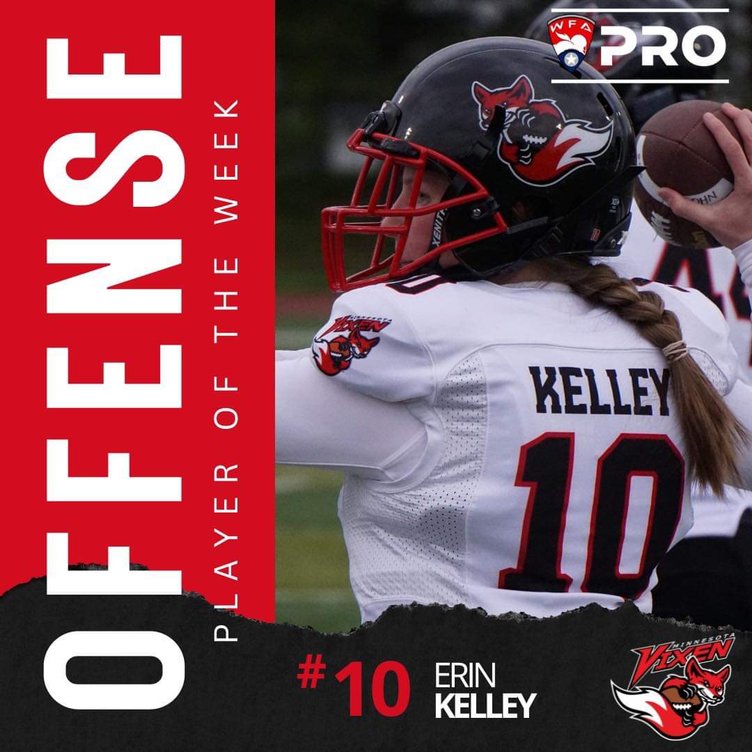 MN_Vixen's tweet photo. Our offensive player of the week for our conference championship matchup #10 Erin Kelley https://t.co/WpLVJe6Tul