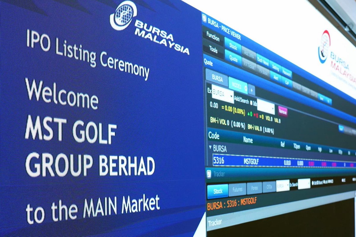 BursaMalaysia's tweet photo. A hearty congratulations to @mstgolf Golf Group Berhad (MSTGOLF: 5316) on their successful listing today on the #MAINMarket of #BursaMalaysia! Learn more about the #MSTGolf at https://t.co/lpcCxe2Gad https://t.co/awRZcsiXj7