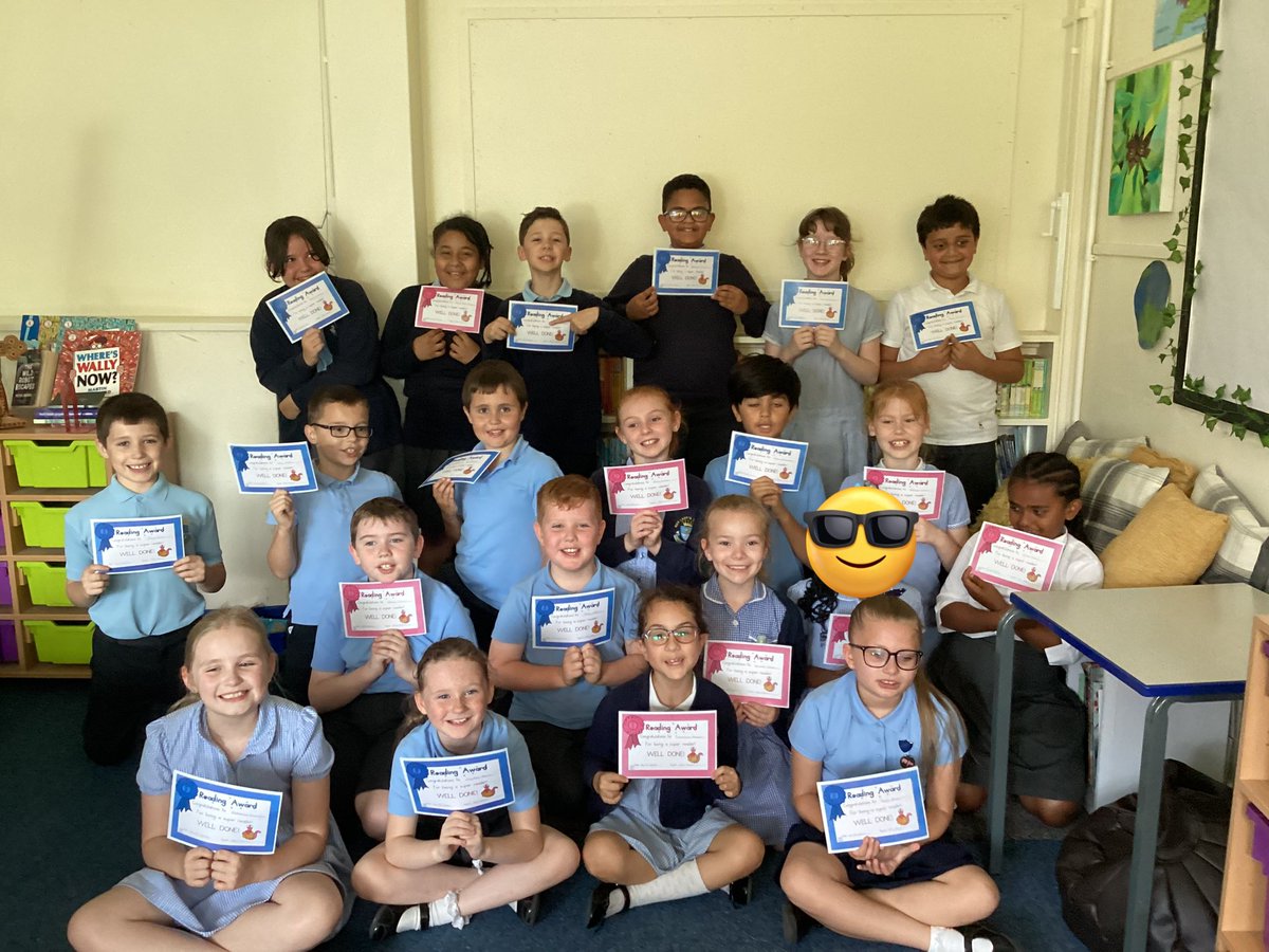 OurLadysCP's tweet photo. Congratulations Year 4 for completing the reading challenge #ReadingInAction @OurLadyandAllS1 https://t.co/hXbTpojJoU
