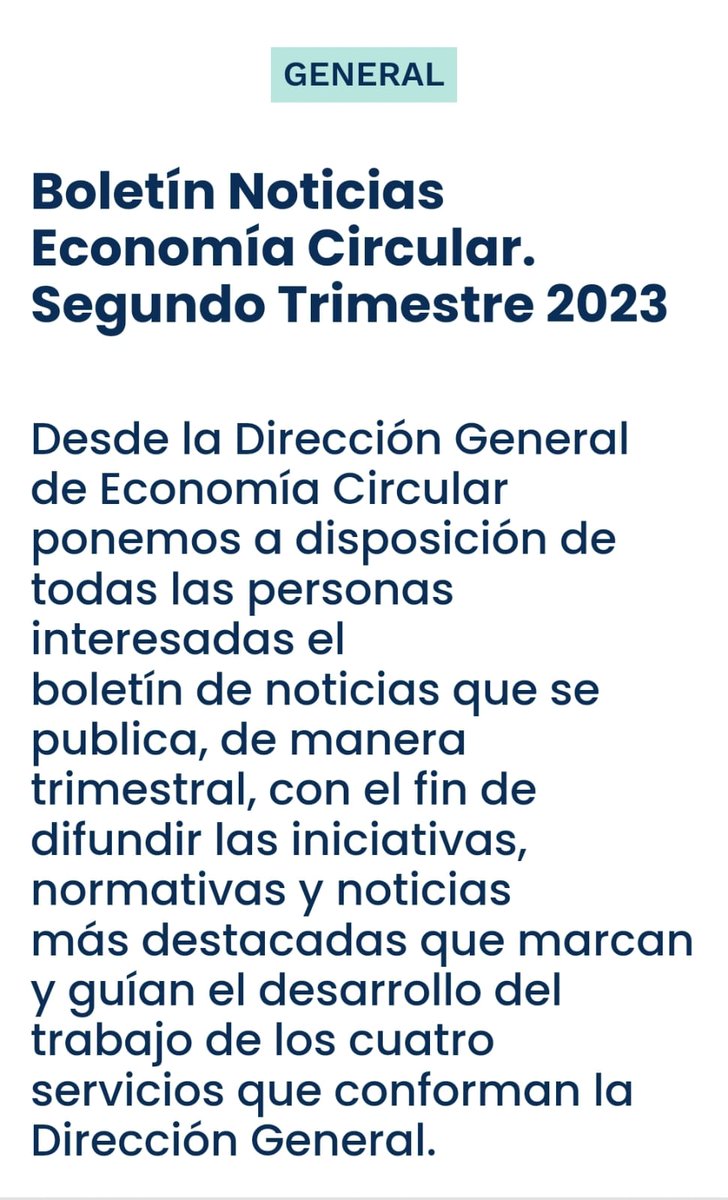 (1/2)♻️Ya puedes leer el Boletín de noticias del segundo trimestre de #economíacircular de la Consejería de Desarrollo Sostenible <a href="/gobjccm/">Gobierno de Castilla-La Mancha</a> 

✍️👇
economia-circular.castillalamancha.es/sites/default/…
