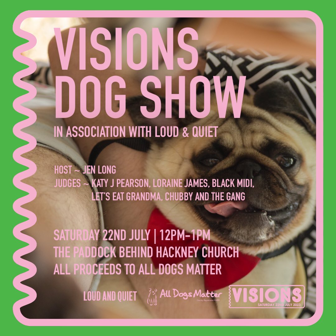 Don’t you dare miss the charity dog show at @VisionsFestival this Saturday. Enter your hound for £5, for the excellent cause of @AllDogsMatter. Register on @dicefm beforehand