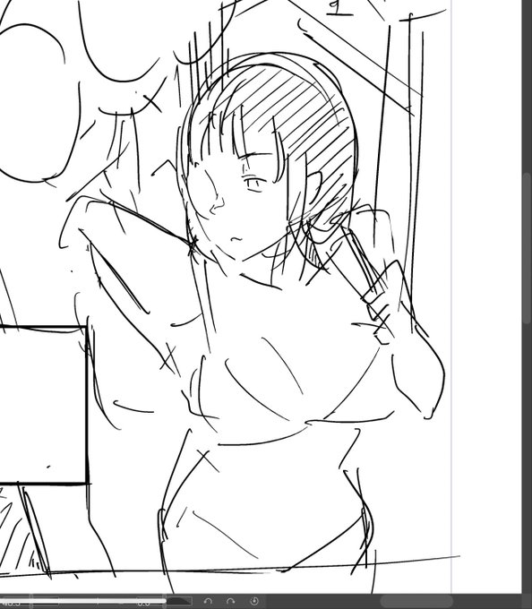 ネーム→下書き→線画 