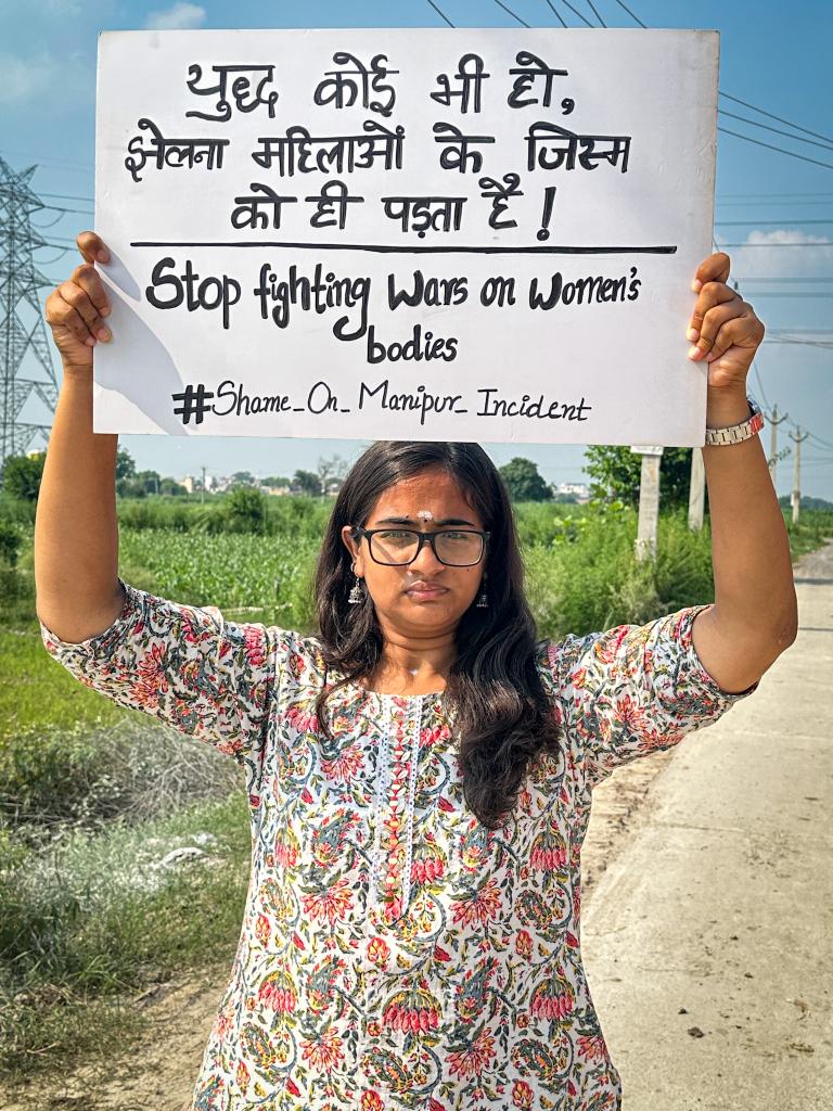 Stop fighting wars on women's bodies!

#Manipur #ManipurViolence #Manipur_Violence #मणिपुर #मणिपुरहिंसा #मणिपुर_में_हैवानियत