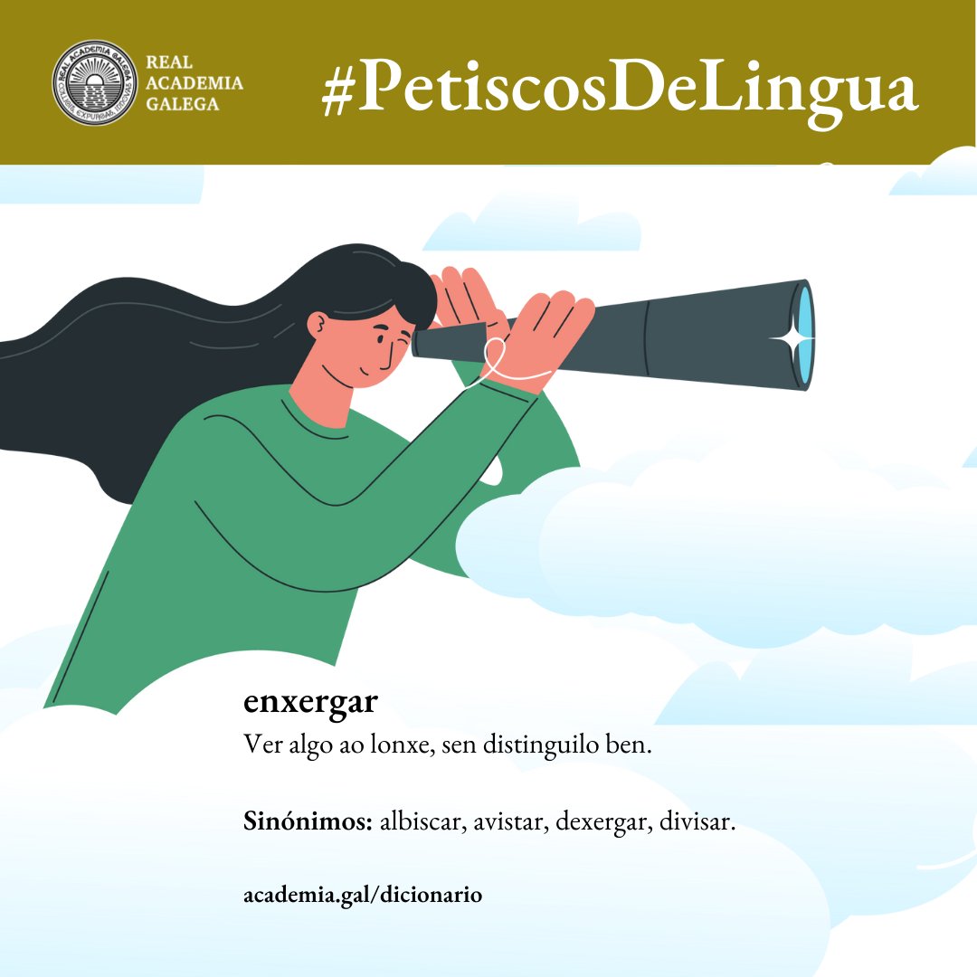 Enxergades as merecidas vacacións?
academia.gal/dicionario/-/t…
#PetiscosDeLingua #dicionario #enxergar