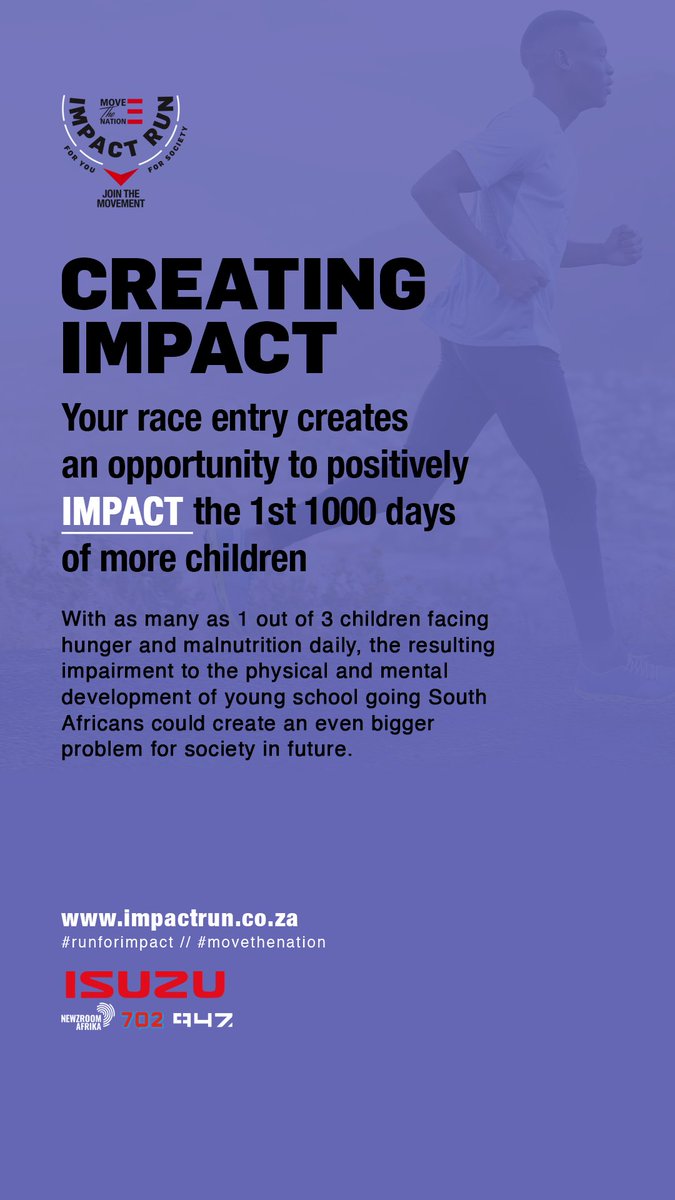 TheSundayIndep1's tweet photo. #Sponsored Enter for the Impact Run 5km, 10km or 21km and help us to use the power of running to make a meaningful contribution to society.
REGISTER NOW at https://t.co/O0XWwutvRZ
@movethenation @isuzusa 
#MoveTheNation #ImpactRun https://t.co/5ZMpadCOS5