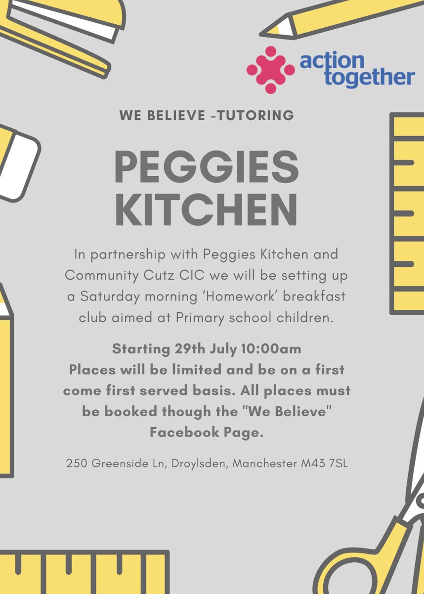 NEW education breakfast club happening in #Droylsden ✏️ - @CommunitycutzC are starting a Saturday morning breakfast club for primary school children 🥯 - #Education #Breakfast #Tameside