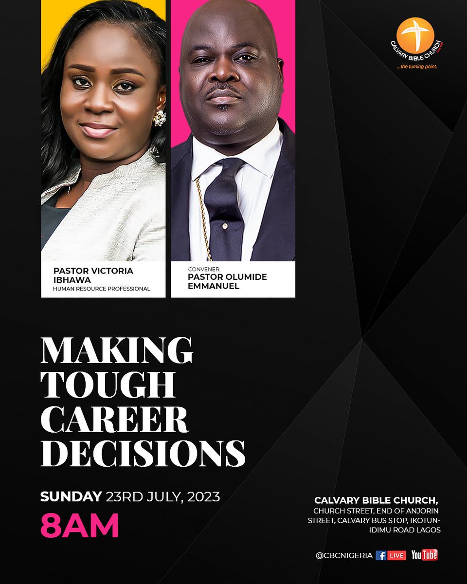 CBCNigeria's tweet photo. Every session of The Career Masterclass has been a great learning experience. This Sunday, we continue.
Join us again this Sunday as we learn more. It's our growth season, so make sure you don't miss this next edition. Service starts at 8 am
#CBCInvitesYou
#CareerMasterclass https://t.co/1IkEqB50W2