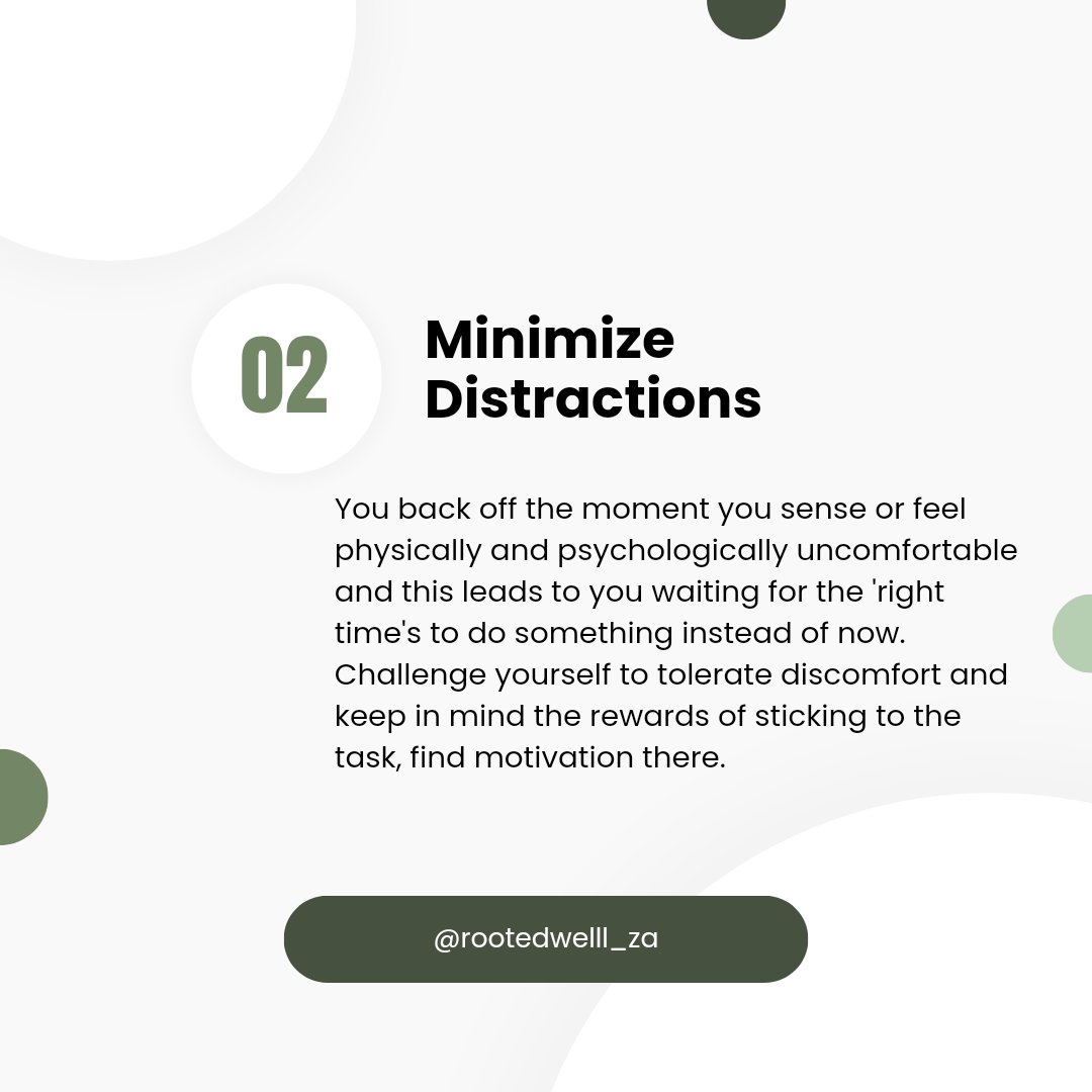 Rootedwell_za's tweet photo. Thursday: Taking Charge
"Procrastination is the thief of time." As overwhelming as a task can be,  teach yourself to get to it.

Learn you way out of procrastination, get things done. https://t.co/AdkKGCG691