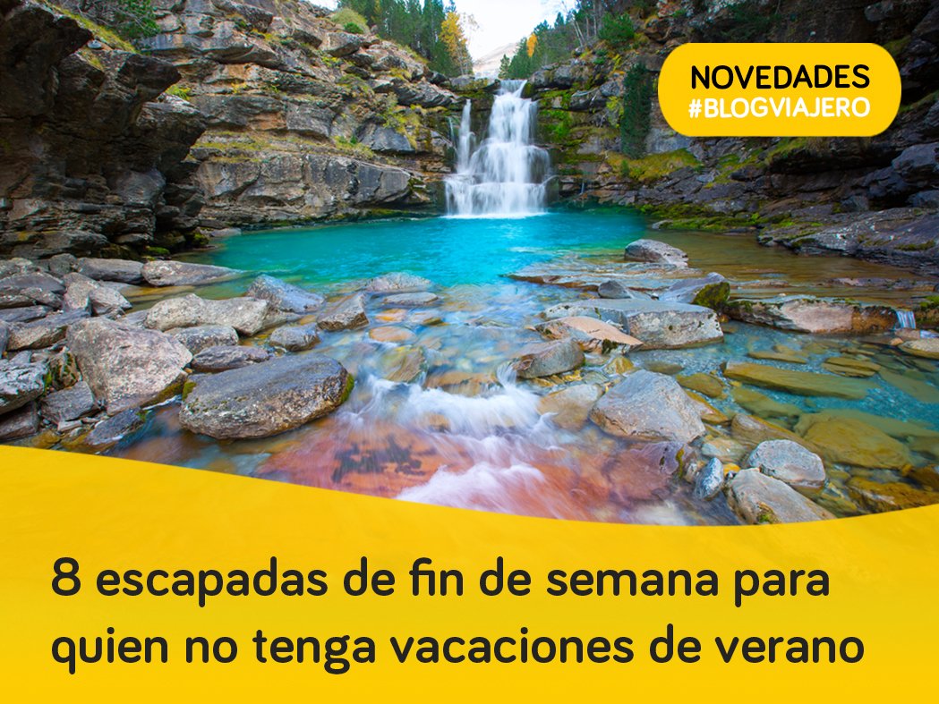 viajerosanaya's tweet photo. ¿Tienes pocos días de #vacaciones este verano, pero muchas ganas de #viajar? 😊💛
Hoy en nuestro #BlogViajero te descubrimos los mejores destinos de nuestro país para escaparte en fin de semana. ☀🚗🌲
👉 https://t.co/JEpegKdRTg https://t.co/uerpBYono9
