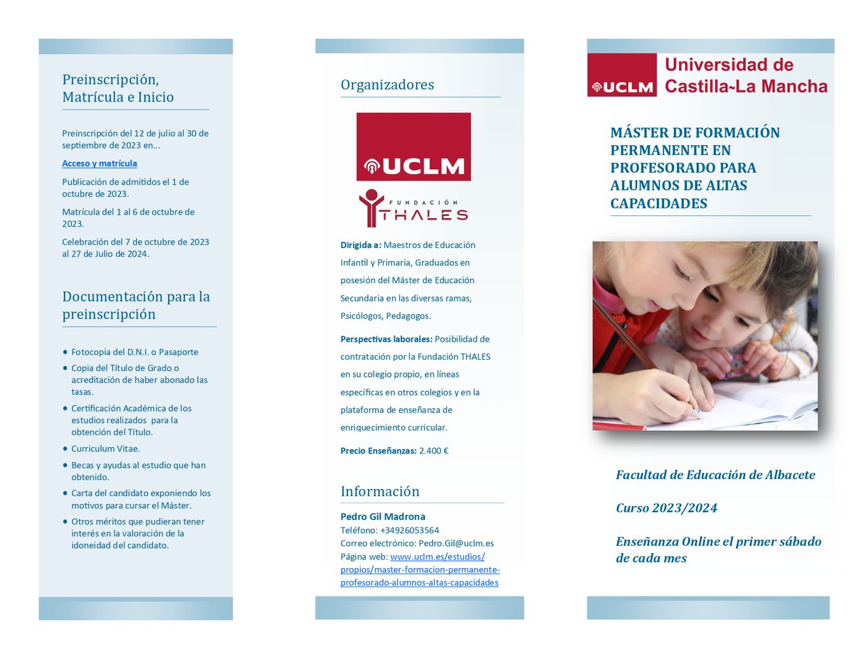 gil_madrona's tweet photo. Interesante Máster de formación del profesorado
Interesting Master's degree in teacher training @CDUpperSchool #Lynx4Life
@ASBschool @LAcharters  @NISDLosReyes @MagnetSchlsMSA @Grassroots_News @HSFNoticias @HHFoundation @NALEO @FlhsOfficial @GowSchool @MuGifted https://t.co/qcvoWX8e2J