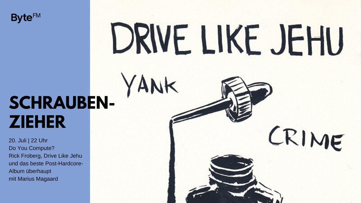Am 30. Juni 2023 ist Rick Froberg gestorben. Aktiv war der US-Amerikaner u. a. bei Drive Like Jehu, die 1994 mit „Yank Crime“ die wohl quintessenzielle Post-Hardcore-LP veröffentlicht haben. Marius Magaard erinnert im Schraubenzieher an den Musiker.
→ bit.ly/Schraubenziehe…