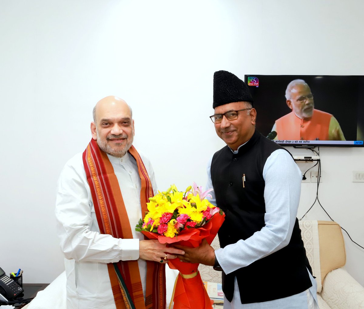 GulamAliKhatana's tweet photo. Met Sh. @AmitShah ji, Hon'ble @HMOIndia and briefed the first hand account of ground situation in #JammuAndKashmir after recent tour across length &amp; breadth of UT. 
Issues of security, SC, ST, OBC employees, development, sports, connect of admn with common men discussed. https://t.co/kUQ6Hu8f5t