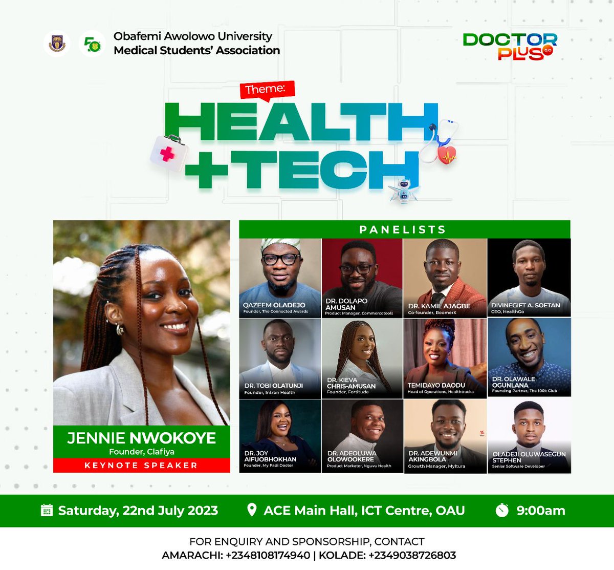 IfumsaOau's tweet photo. Of the Greatest Ife! Are you ready?
Happening here on campus in two days time!
#healthtech #oau #oautwitter #doctorplus #ifumsaoau #ifumsa https://t.co/yBZt0Ok6ep
