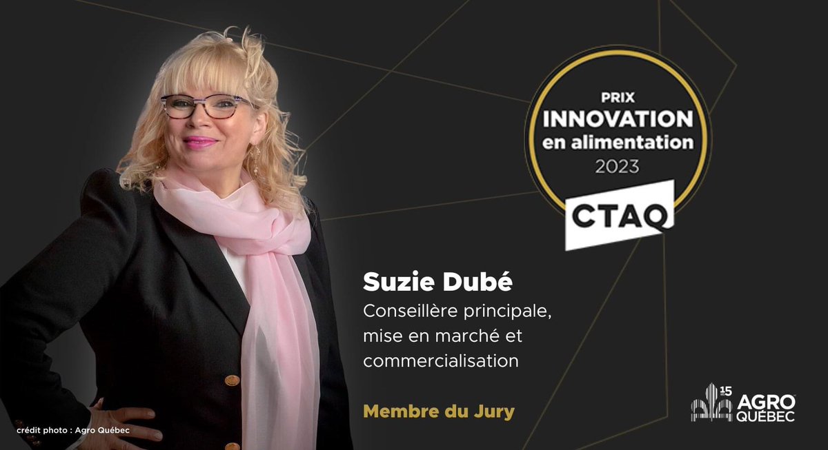 AgroQuebec's tweet photo. Bravo Suzie Dubé, conseillère principale, mise en marché et commercialisation chez @AgroQuebec. Membre du jury #PrixInnovation 2023 du @ConseilTAQ. @DoctorPleasure @FoodProfessor @DesDetaillants @AlimentsduQc @FACagroaliment @upaqc @conseilpatronat @andrelamontagn2 @ITAQofficiel https://t.co/iwJS9isOoU