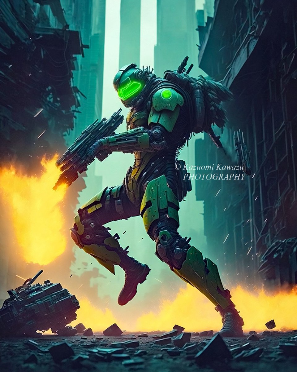 kazuomi_kawazu's tweet photo. Raise a signal of counterattack

Process: Image generation AI and Retouch

#imagegenerationai
#ai
#aiart
#aigenerated
#cyber
#cyberpunk
#battledroid
#handcanon
#counterattack
#signal
#beacon https://t.co/iHVF6B52yV