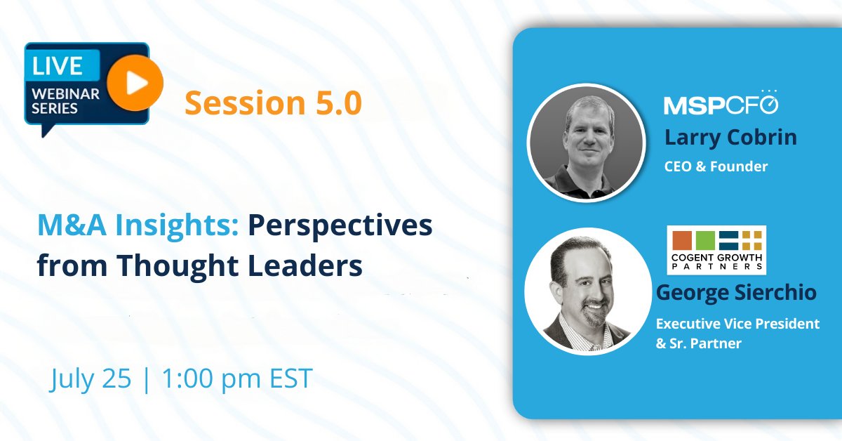 Are you curious about what happens when MSPs/TSPs join forces in a merger or acquisition? We've got you covered! George Sierchio of Cogent Growth Partners, shares his experience with expectations &amp; realities. Register for M&amp;A Insights Session 5.0 
hubs.ly/Q01Yg_1X0