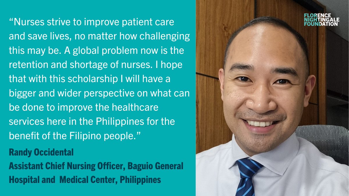 FNightingaleF's tweet image. Meet our #FNFGlobalScholars - our first cohort of nursing and midwifery leaders from around the world.
@Randy_Oxx is a #nursing leaders from the Philippines, at the start of his scholarship journey.
#FNFGlobal