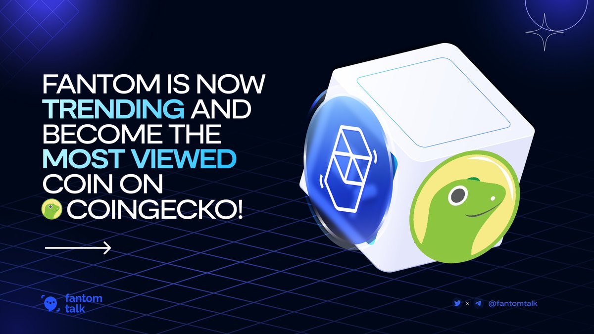 0xSonictalk's tweet photo. Just in: #Fantom/ $FTM now becomes today's trending coin &amp; most viewed coin on @coingecko!

We have a lot ahead: #FVM, $fUSD v2, #Fantom bank... and many more! https://t.co/YTGJlAmdKg